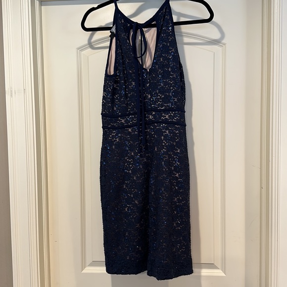 Nightway David’s Bridal Bridesmaid Dress Navy 11/12 Size - Picture 4 of 6